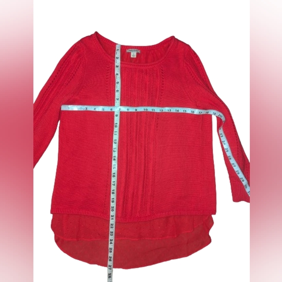 Lucky Brand Sweater Women's Small Lace Lined Red Layered - Picture 3 of 6